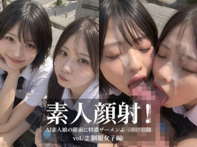 素人顔射！ vol.2 制服女子編 AI素人娘の顔面に特濃ザーメンぶっかけ放題